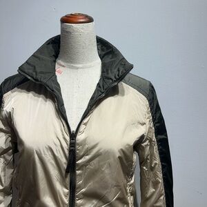 Prada Reversible Jacket Size 42 S-M Olive GREEN Brown Beige Womens